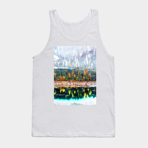 Foggy Forest Lake Reflection. For Foggy Forest Lovers. Tank Top by ColortrixArt